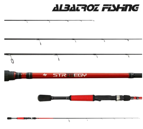 Vara para carretilha Albatroz Strategy S601 6'0" (1,83m) 25lbs Ação rápida Cor Vermelho