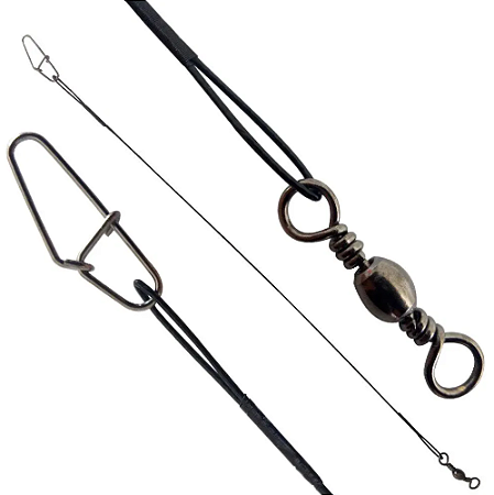 Leader Black Peixe Fácil 9" 23cm 27kg com 4 unidades - Chicote Encastoado Flexível