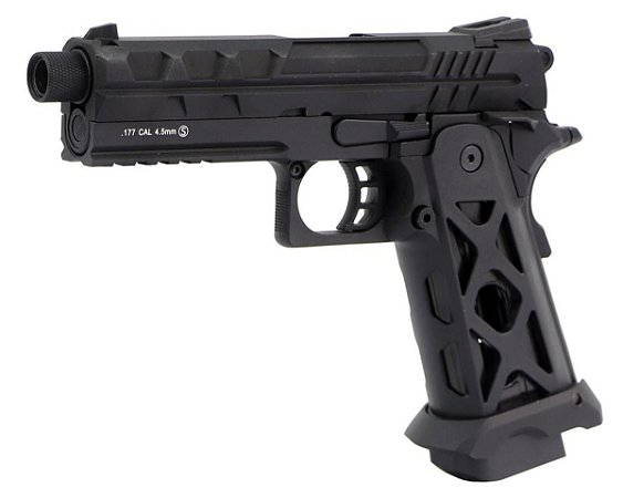 PISTOLA KROWN LAND SRC CO2 4.5MM HI-KL TARTARUS BLOWBACK PRETA