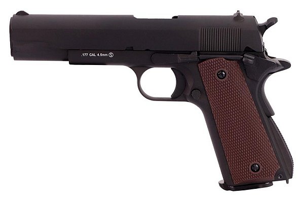 PISTOLA KROWN LAND SRC CO2 4,5MM KL-1911 PRETA