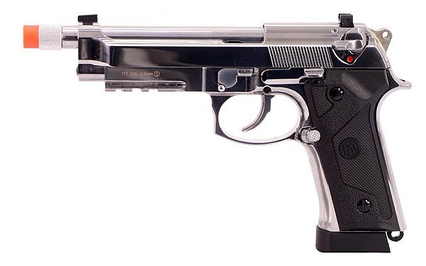 PISTOLA KROWN LAND SRC CO2 4,5MM KL9A3 BLOWBACK AR PISTOLA PRATA