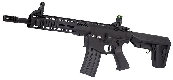 Carabina de pressão KROWN LAND SRC AEG 4.5MM VENATOR MKI PRETA