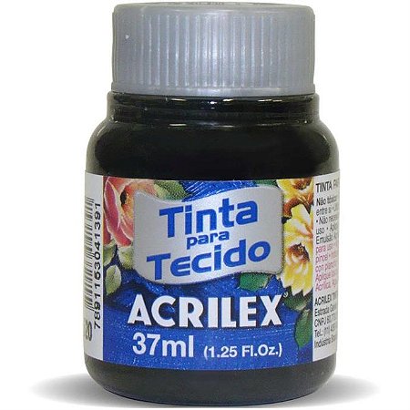 Tinta para Tecido Fosca 37 ml (Preta) - ACRILEX