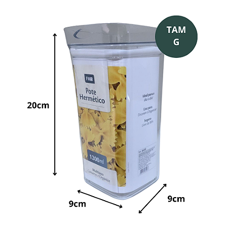 Kit 3 Potes Herméticos 1P,1M e 1G