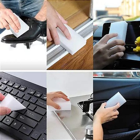 Kit 10 Esponja Mágica Multiúso Melamina Tira Mancha 12X7X3CM