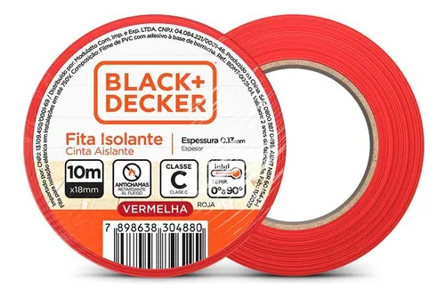 Fita Isolante 10m x 18mm Vermelha - Black+Decker