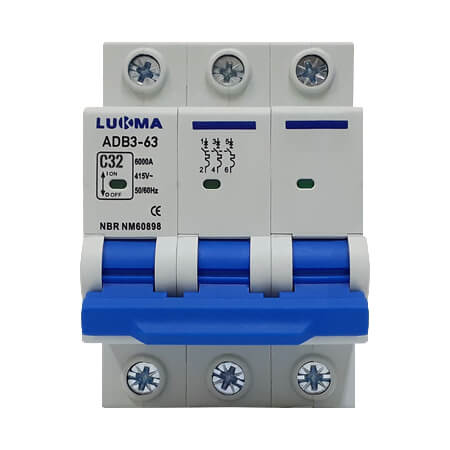 Disjuntor Lukma Tripolar 10 amperes a 63A Padrão Din Curva C
