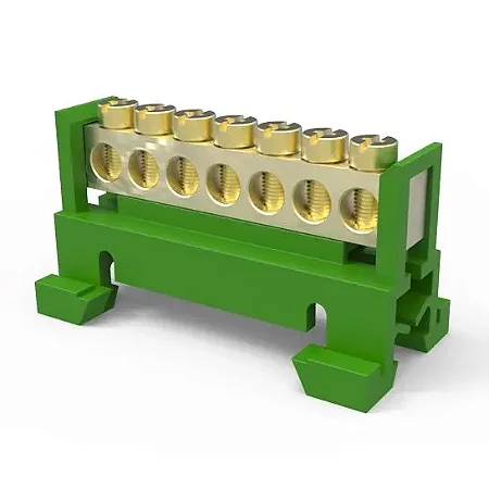 Barramento Terra (Verde) com Suporte 7 Furos