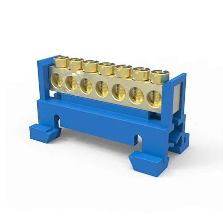 Barramento Neutro (Azul) com Suporte 7 Furos