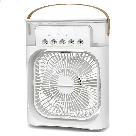 Ventilador Com Iluminação Umidificador Climatizador Branco Branco 127/220v