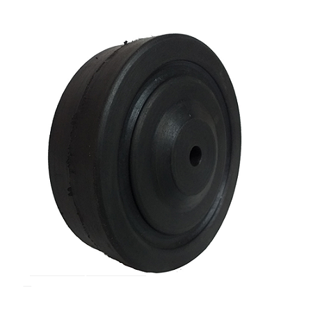 Roda de borracha integral Ø 4" (100 mm) eixo 1/2"