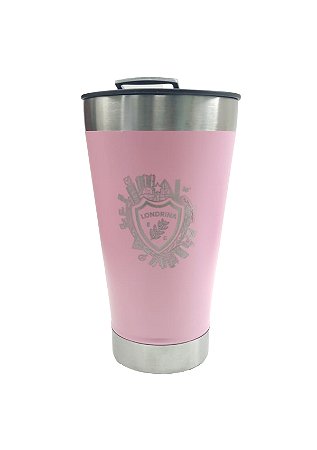 COPO DE INOX  ROSA C/ TAMPA 473ML