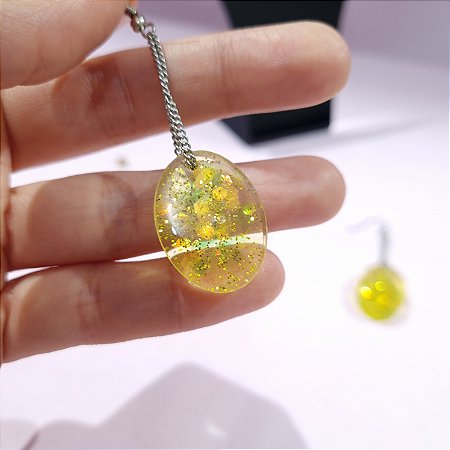 Brinco Confete amarelo