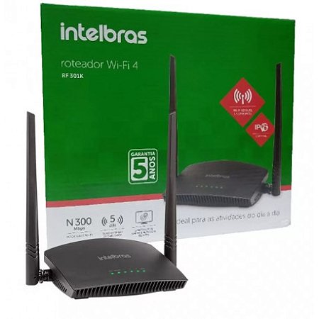 Roteador Intelbras Wi-Fi 4 RF301K - Conexão Rápida e Estável