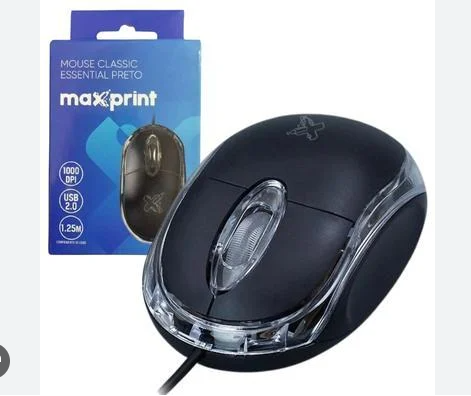 Mouse Classic Essencial Preto Maxprint