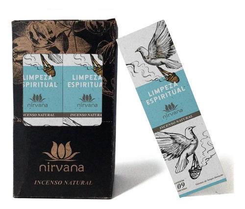 INCENSO NIRVANA LIMPEZA ESPIRITUAL 100% NATURAL 9 VARETAS