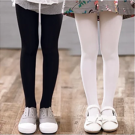 kit com 2 Meias calça infantil Meia Grossa Frio Inverno Menina preta branca 2 a 14 anos