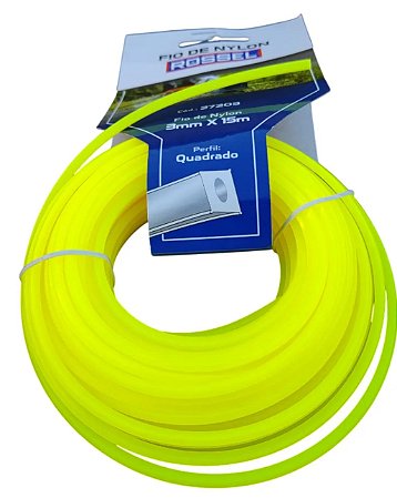 Fio de nylon para roçadeiras quadrado 3mmx15m