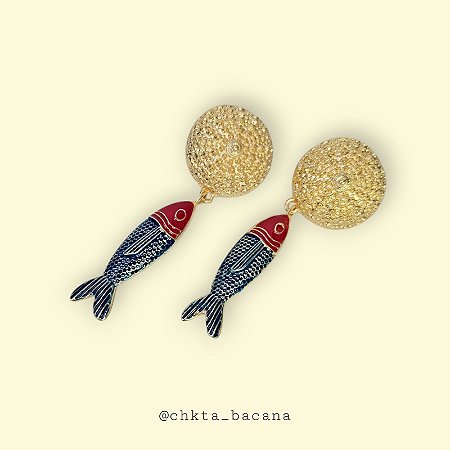 Brinco Sardinha Azul e Vermelho