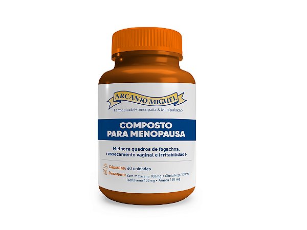 Composto para Menopausa com Yam mexicano, Cimicífuga, Isoflavona e Amora 60 cápsulas