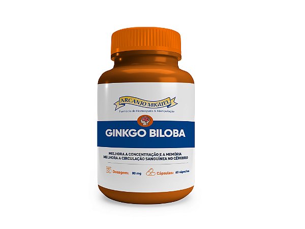 Ginkgo Biloba 80mg 60 cápsulas para melhora da memória