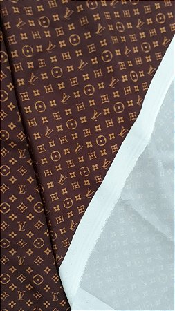 Tecido Grife Louis Vuitton Marrom Tecido Microfibra (Tactel) Corte Costura Tecido Costura.