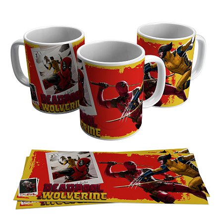 Caneca para presente - Tema Deadpool x Wolverine