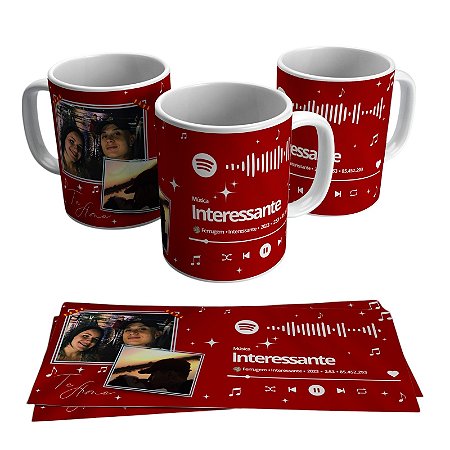Caneca para presente - Tema Música Spotify + Foto