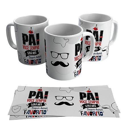 Caneca para presente - Tema Pai Super Herói Favorito