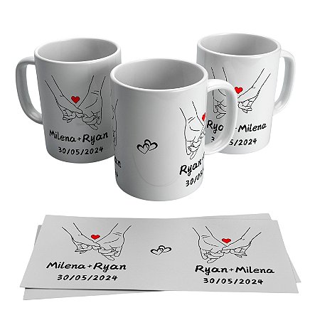 Caneca para presente - Tema Nomes do Casal + Data de Namoro