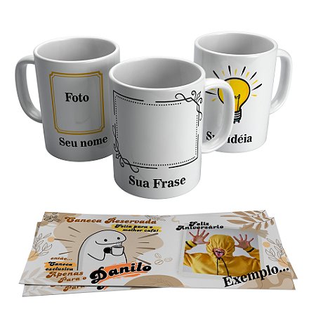 Caneca para presente -  Tema A sua Escolha Foto + Mensagem