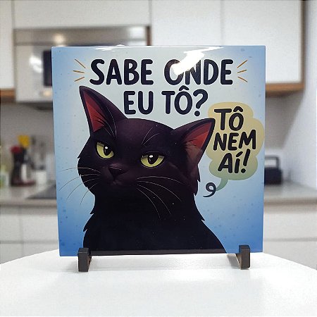 Quadro Decorativo Personalizado para Presente - Gato “Tô Nem Aí”