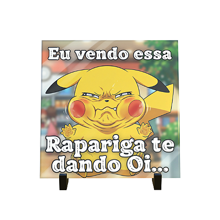 Azulejo Decorativo Pikachu Emburrado Cerâmica