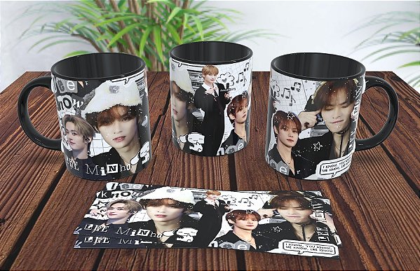 Caneca Coração Lee Know Stray Kids K-pop Personalizada 325ml