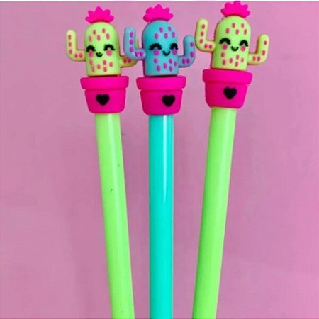 Caneta Fofa Cacto Pink