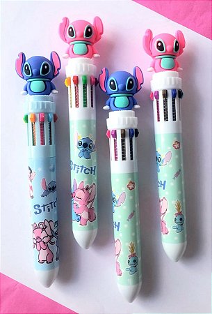 Caneta Esferografica Stitch Em 10 Cores