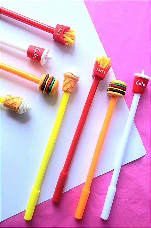 Caneta fofa de Fast Food