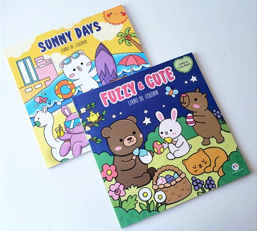 Livro de Colorir - Fuzzy and Cute , Sunny Days - Capa Flexivel
