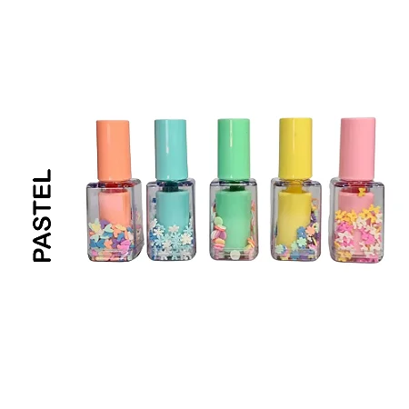 Marca Texto Em Formato de Esmalte Neon e Tom Pastel