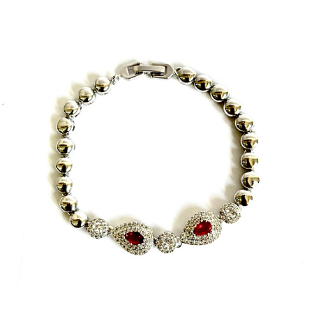 Pulseira Rubi Cravejada Cristal
