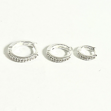 Brinco Trio de Argolinhas Cravejado em Zirconia