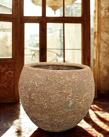 VASO BOLA CERÂMICA ESMALTADA MEDITERRÂNEO