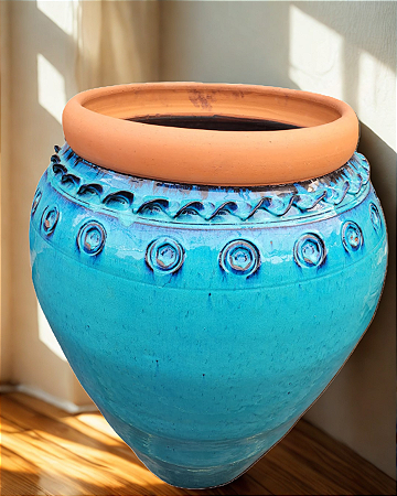 VASO EGITO LISO CERÂMICA ESMALTADA