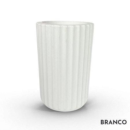 VASO ROMA 02 FRISADO POLIETILENO BRANCO