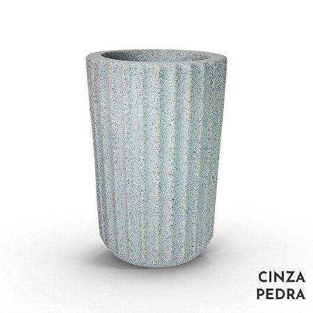 VASO ROMA 02 FRISADO POLIETILENO CINZA PEDRA