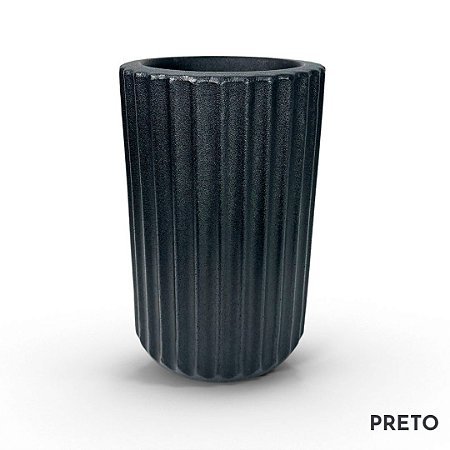 VASO ROMA 01 FRISADO POLIETILENO PRETO