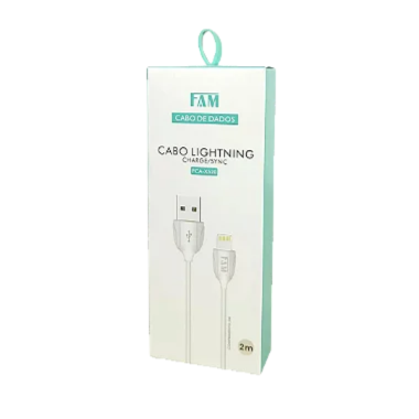 Cabo USB FAM 200cm 2.1A para Iphone Branco - 2M