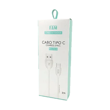 Cabo USB FAM 200cm 2.1A Type-C Branco
