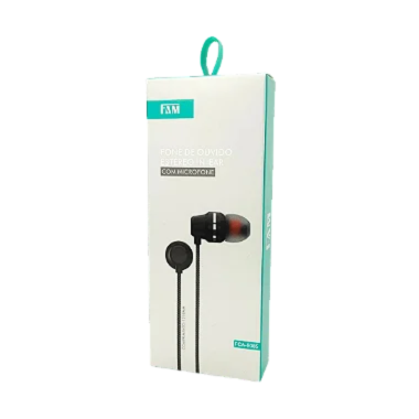 Fone Intra-auricular com fio FAM Preto