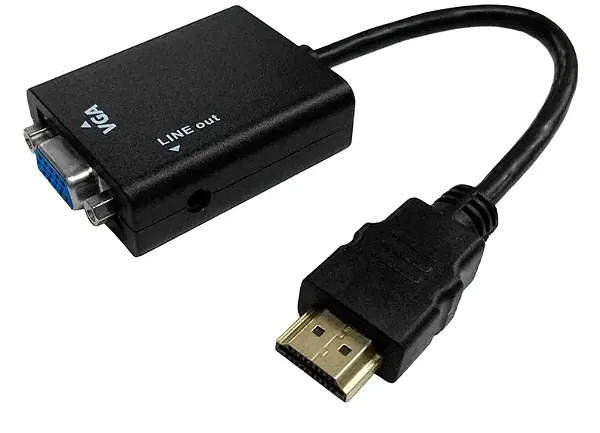 Conversor Vga para Hdmi C/ cabo de áudio de 3,5 mm